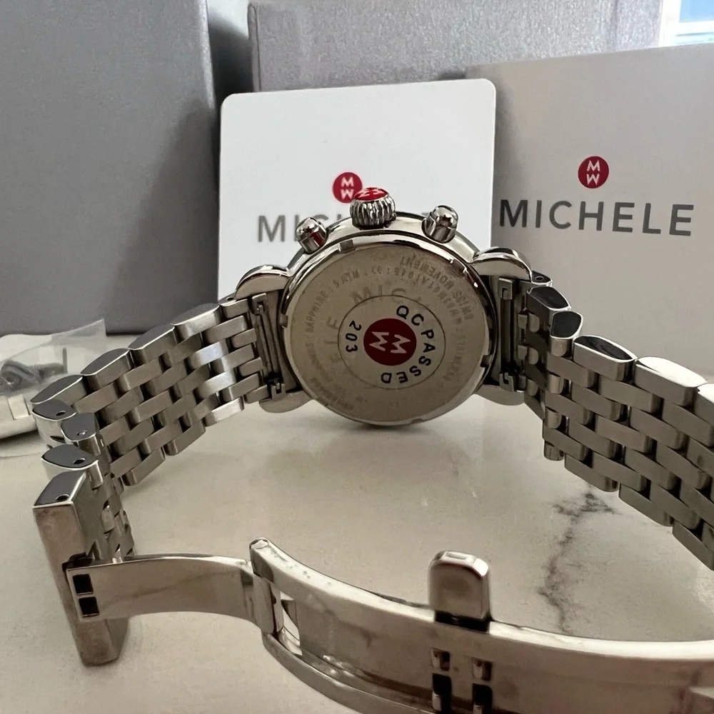 Michele Signature CSX-36 Diamond & Pearl White Dial Ladies Watch - Picture 6 of 8